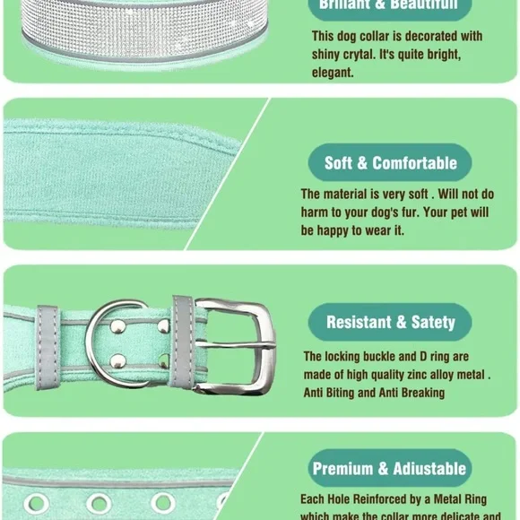 Bling rhinestones dog collar - Picture 6 of 8